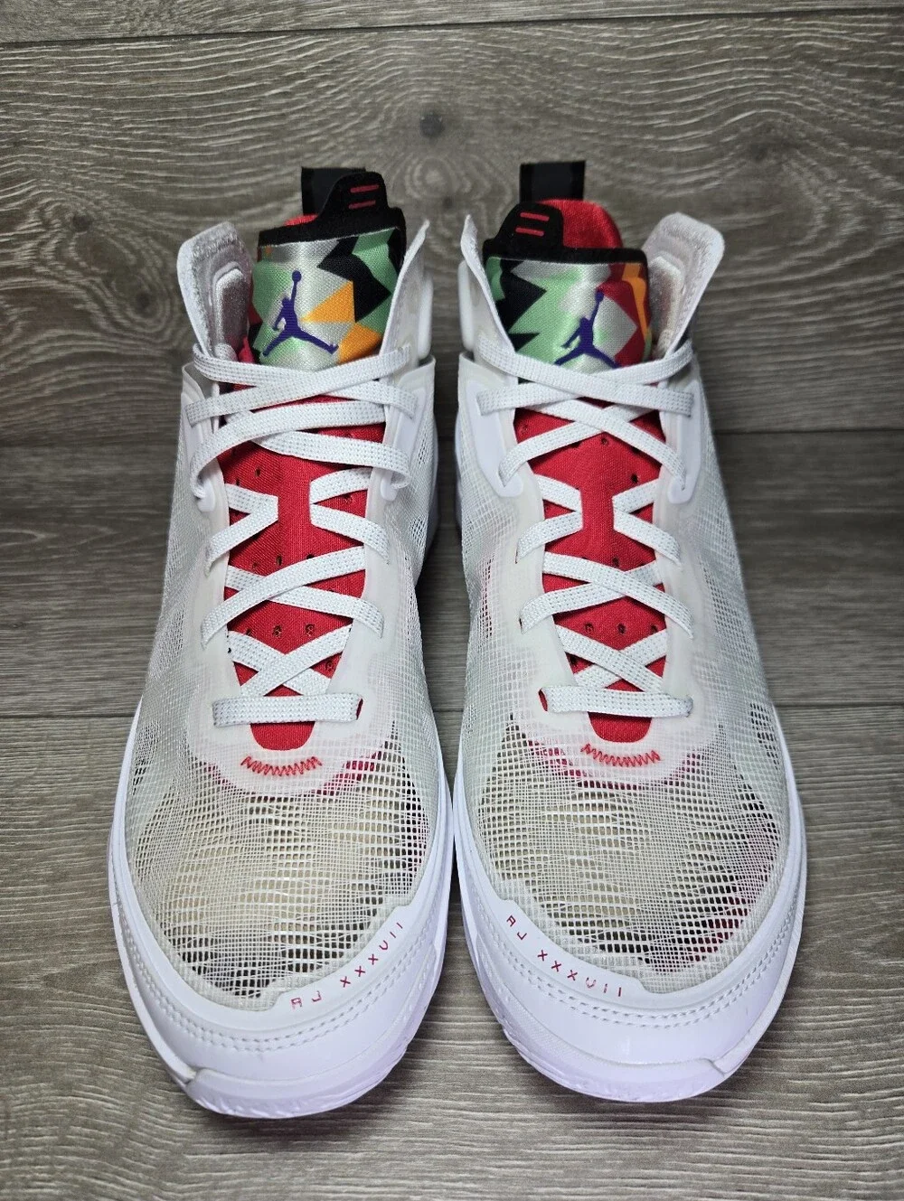 Air Jordan XXXVII 37 Hare Mens Size 11 White / True Red-Light Silver DD6958 160